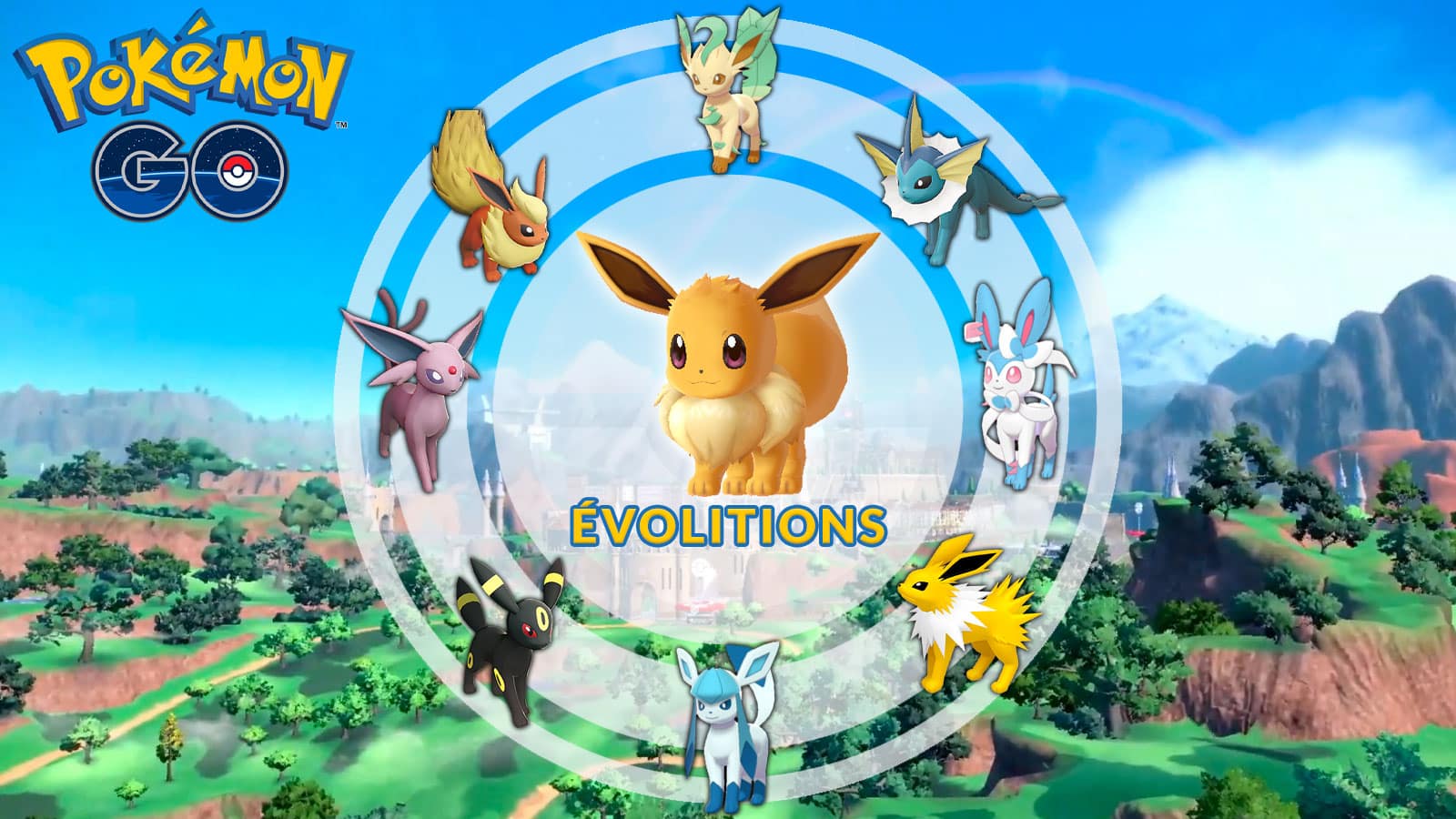 Les évolutions du Pokémon Évoli dans Pokémon GO - Margxt